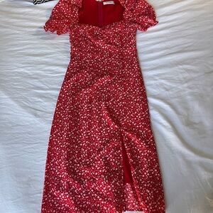 Floral Red Dress - Whyte Valentyne